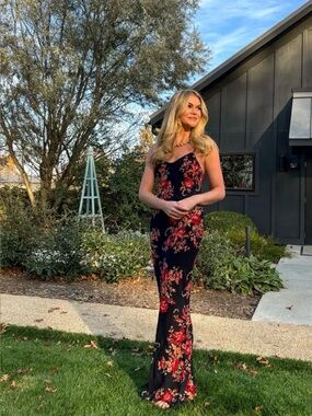 Reformation Parma Floral Black Maxi Dress size small.